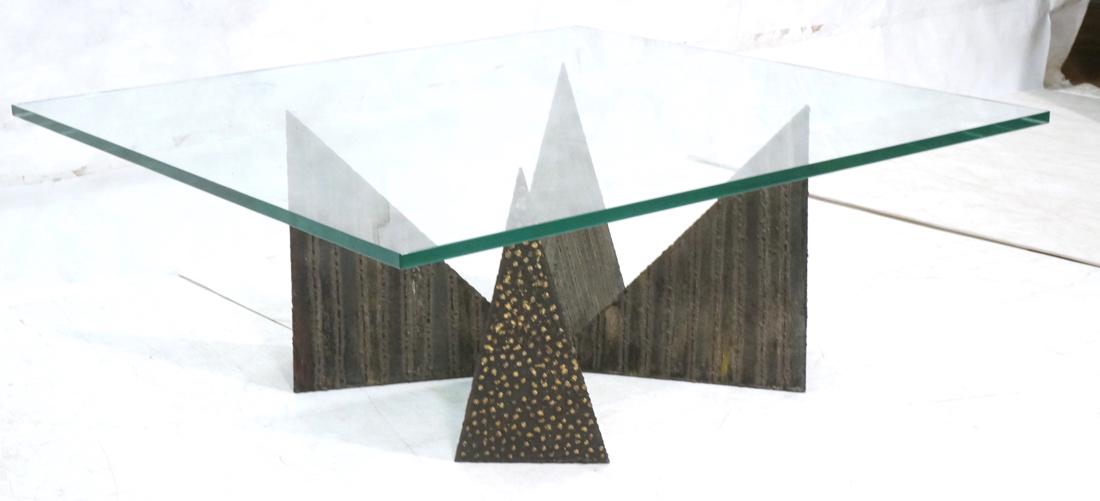 PAUL EVANS Signed Brutalist Cocktail Table. Four (1 of 8)