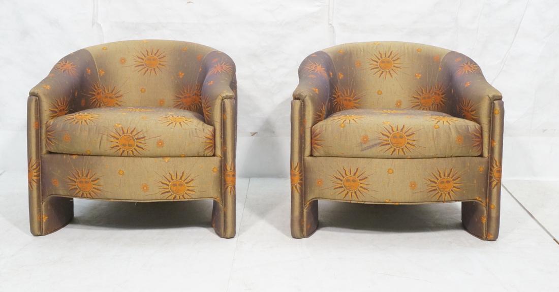 Pr Barrel Back Contemporary Lounge Chairs. Irides (1 of 7)