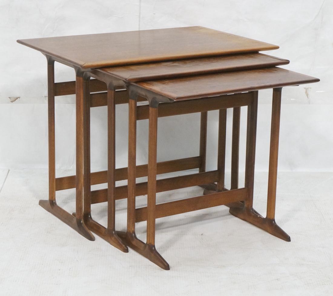 Set 3 Rosewood Nesting Tables. Each with double l (1 of 8)
