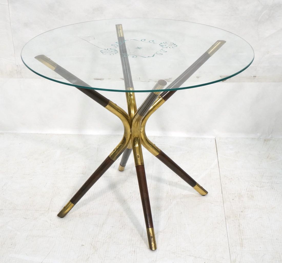 Glass Top Small Italian Side Table. Four corseted (1 of 6)