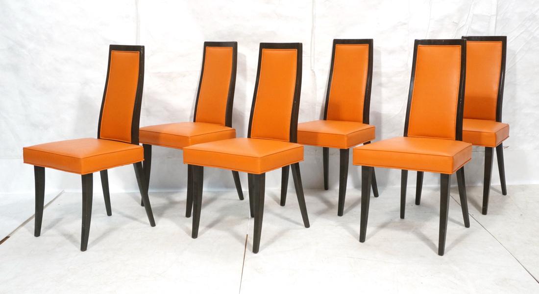 Set 6 Dark Wood Italian Modernist Dining Chairs. (1 of 8)