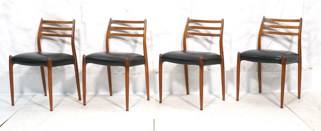 Set 4 Danish Modern Teak Side Dining Chairs. J.L. (1 of 10)