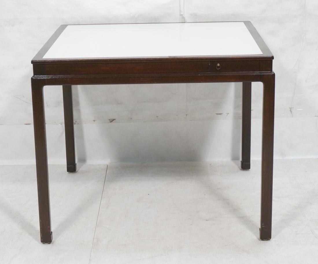 Modernist White Formica Gaming Table. Dark Wood F (1 of 9)