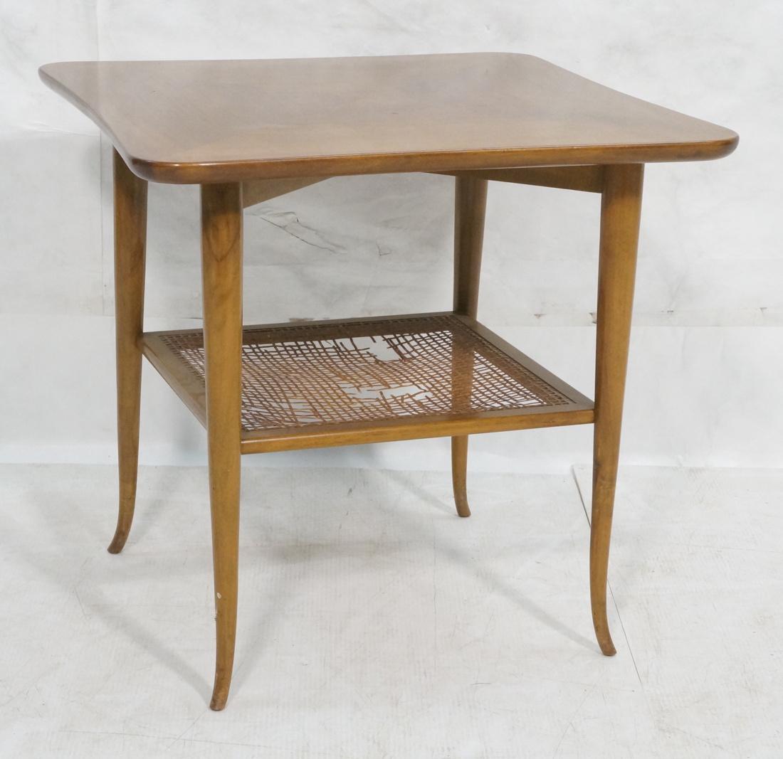 Robsjohn Gibbings Side Table. Woven Caned Lower s (1 of 9)