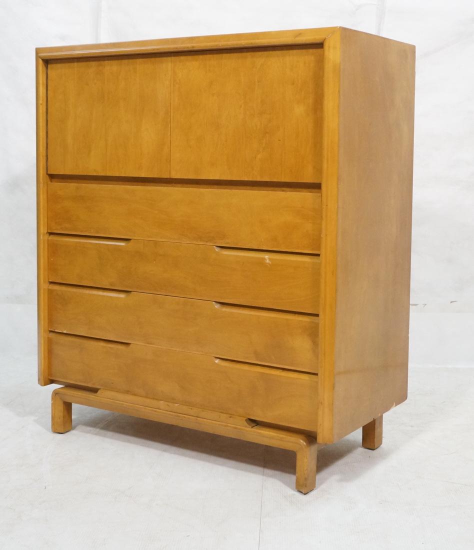 EDMUND SPENCE  Blond Wood Tall Dresser raised on (1 of 8)