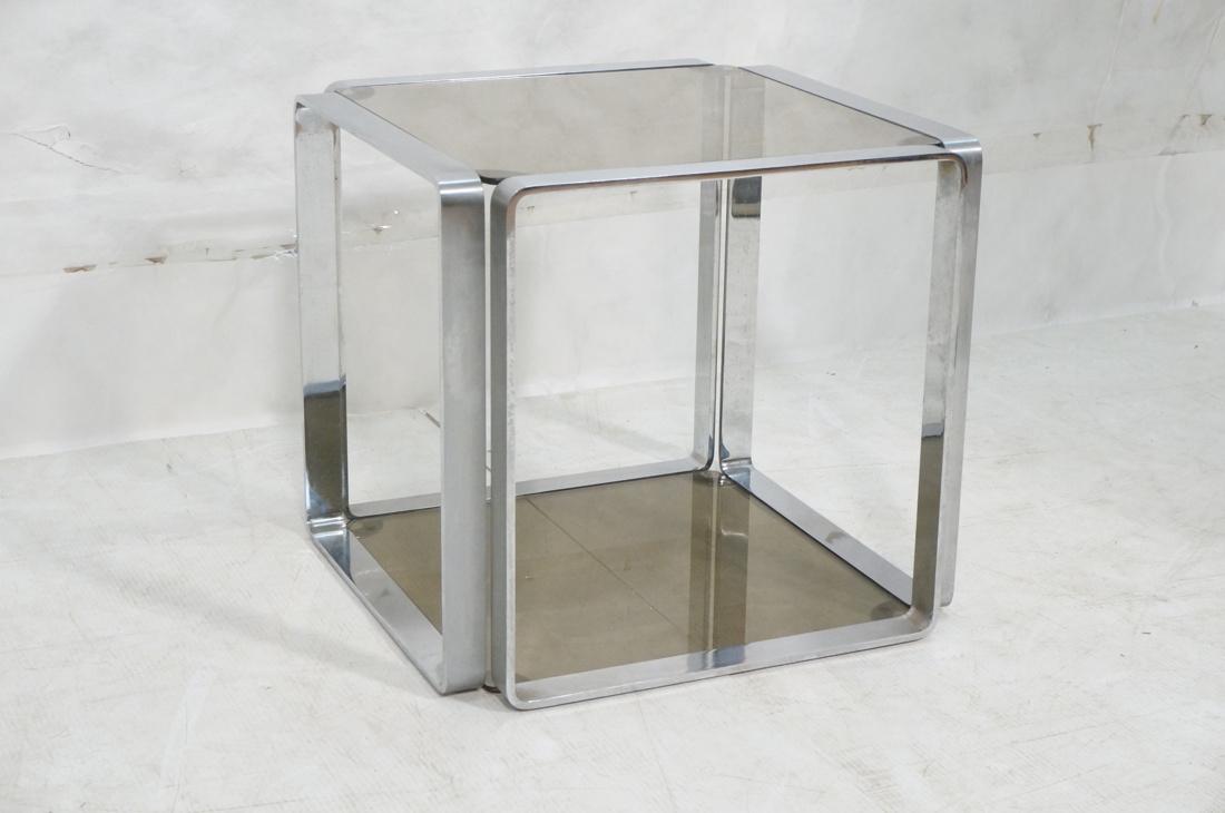 Art Deco style Square Side Table. Flat Silvered M (1 of 8)
