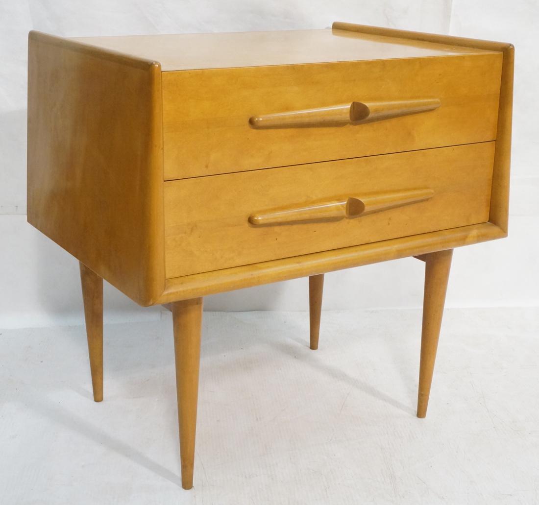 Swedish Modern Two Drawer Night Stand. Tapered wo (1 of 7)