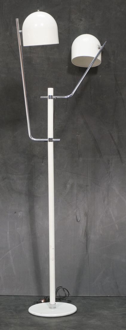 Modernist White Metal & Chrome Floor Lamp. Two ch (1 of 5)