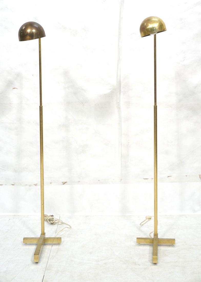 Pr Brass Modern Mid Century Floor Lamps. Domed sm (1 of 9)
