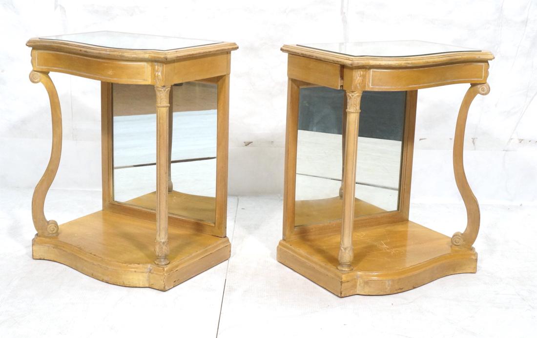 Pr French style Mirror Top Side Tables. Shaped fr (1 of 9)