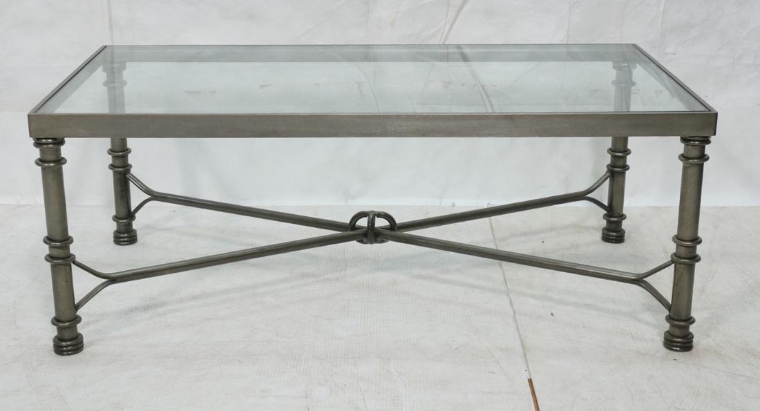 Steel Glass Contemporary Decorator Coffee Table. (1 of 8)