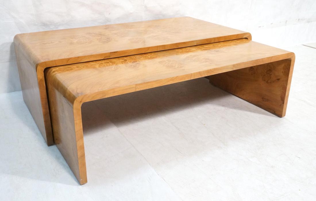 Two Part Burl Wood Nesting Coffee Table. Two Tabl (1 of 9)