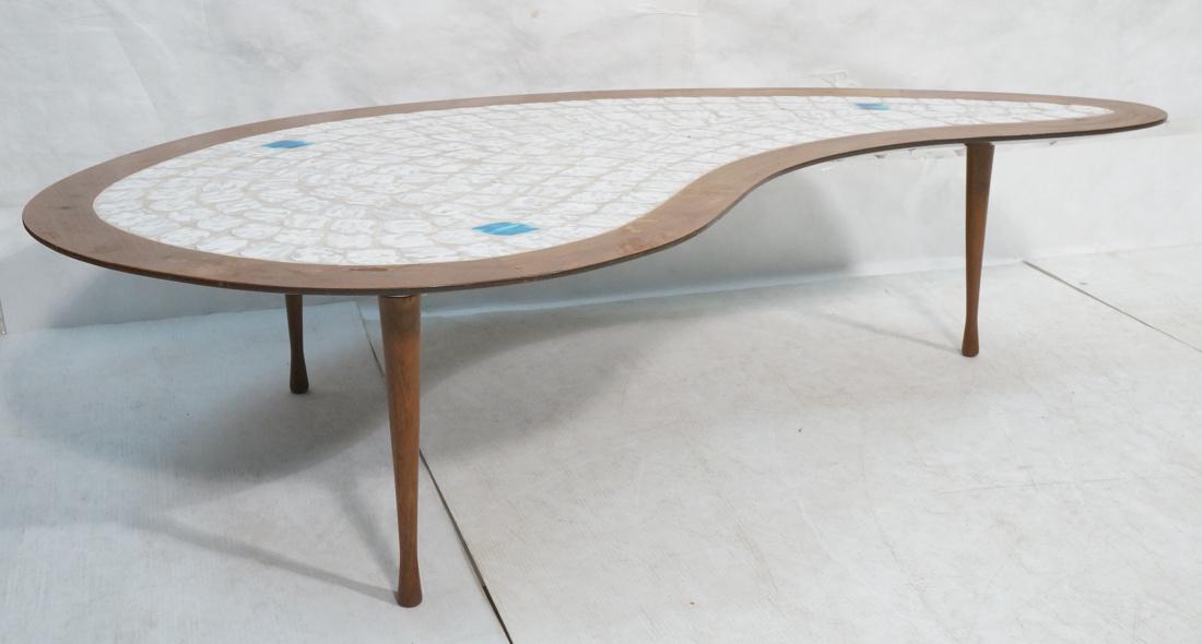 HOHENBERG Tile Top Teardrop Shaped Coffee Table. (1 of 7)