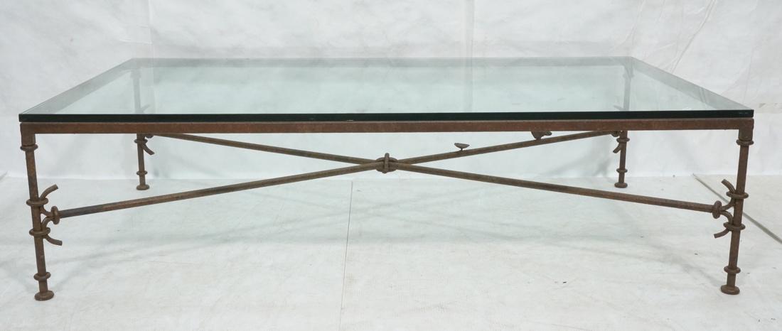 Oversized ILANA GOOR Style Metal Steel Glass Top (1 of 7)