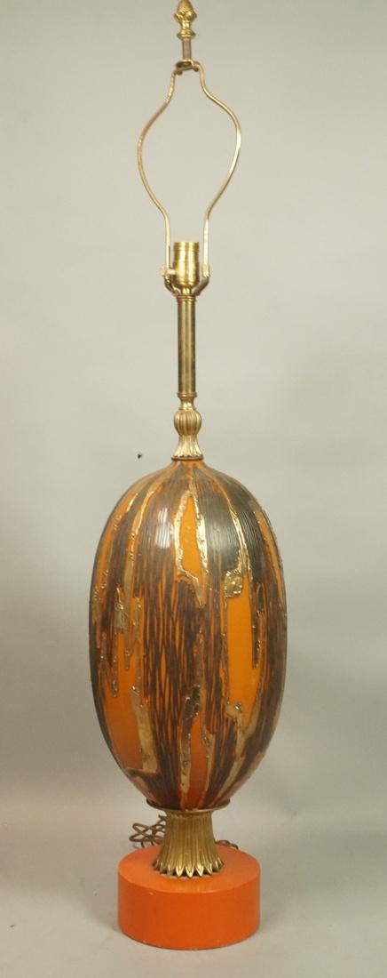 Large Modernist Oversized Glass Table Lamp. Burnt (1 of 7)