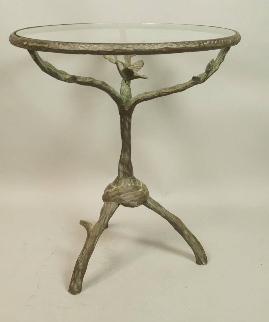 Small Bronzed Cast Metal Figural Side Table. Bird (1 of 7)