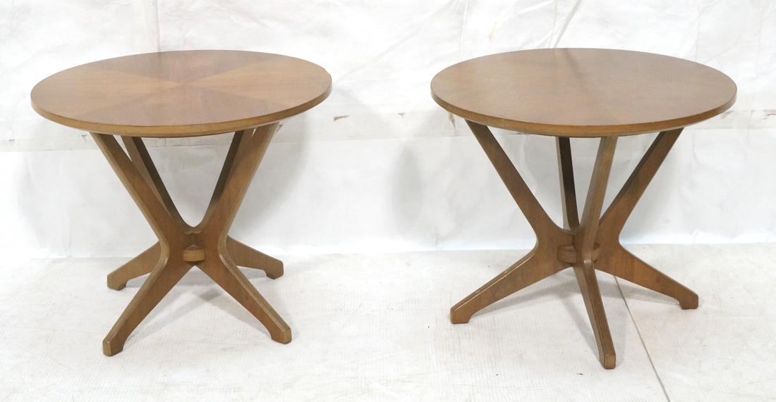 Pr DREXEL American Modern Round Low Side Tables. (1 of 8)