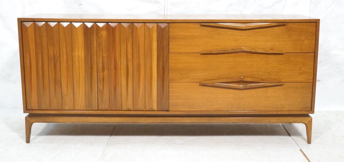 Mid Century Walnut Credenza Sideboard. Three Draw (1 of 5)