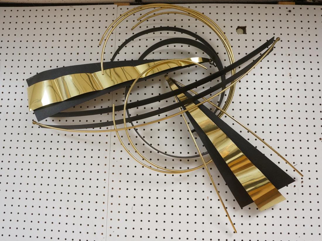 Signed C JERE Black & Brass Modernist Metal Wall (1 of 6)