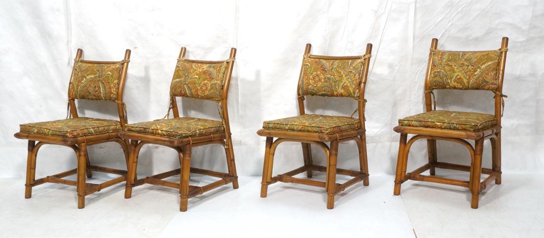 Set 4 McGuire style Rattan Side Dining Chairs. Wr (1 of 9)