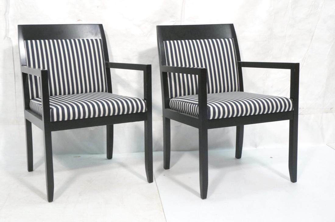 PR Contemporary Ebonized Wood Side Arm Chairs. Op (1 of 7)