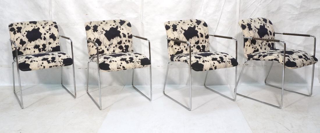 Set 4 TRI-MARK Tulip Chrome Frame Dining Chairs. (1 of 10)