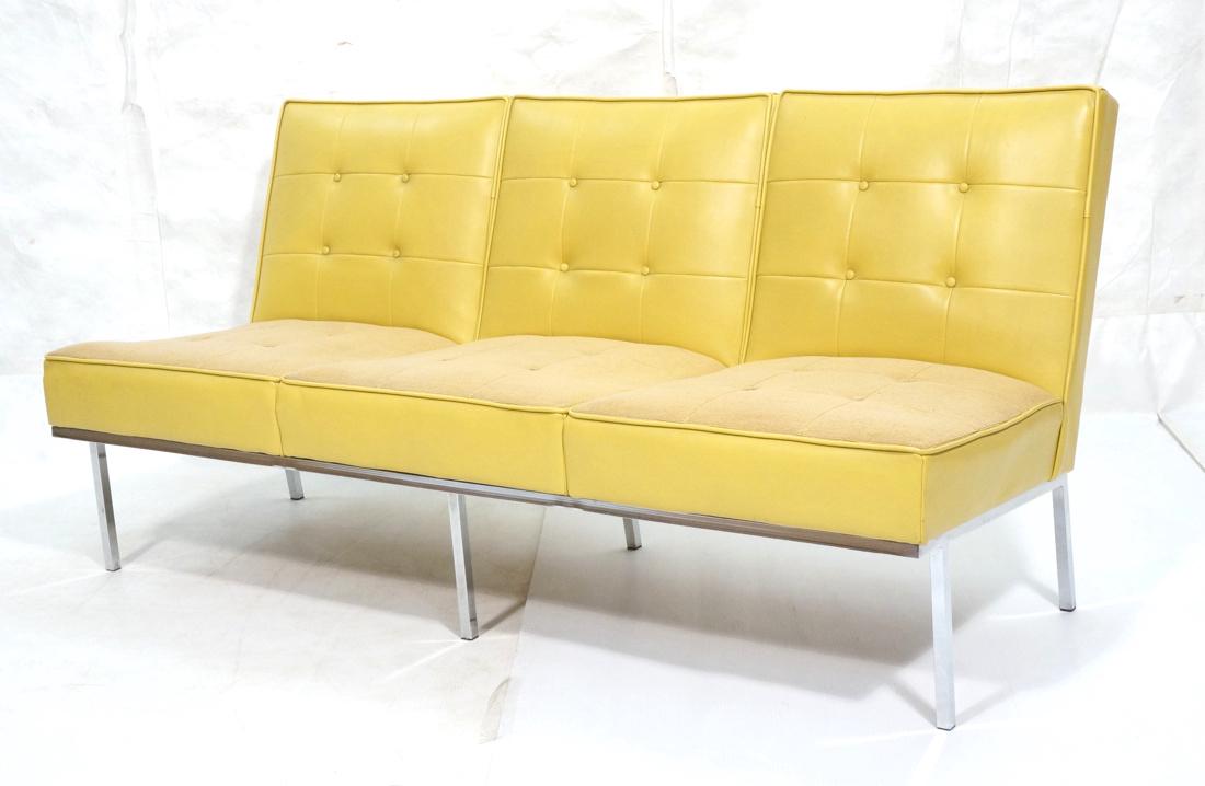 Vintage Mid Century Yellow Vinyl Sofa Couch. Comm (1 of 8)