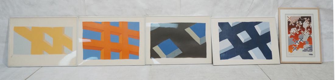 Lot 5pc TONY JANNETTI  Graphic Prints. 1) "The Lo (1 of 9)