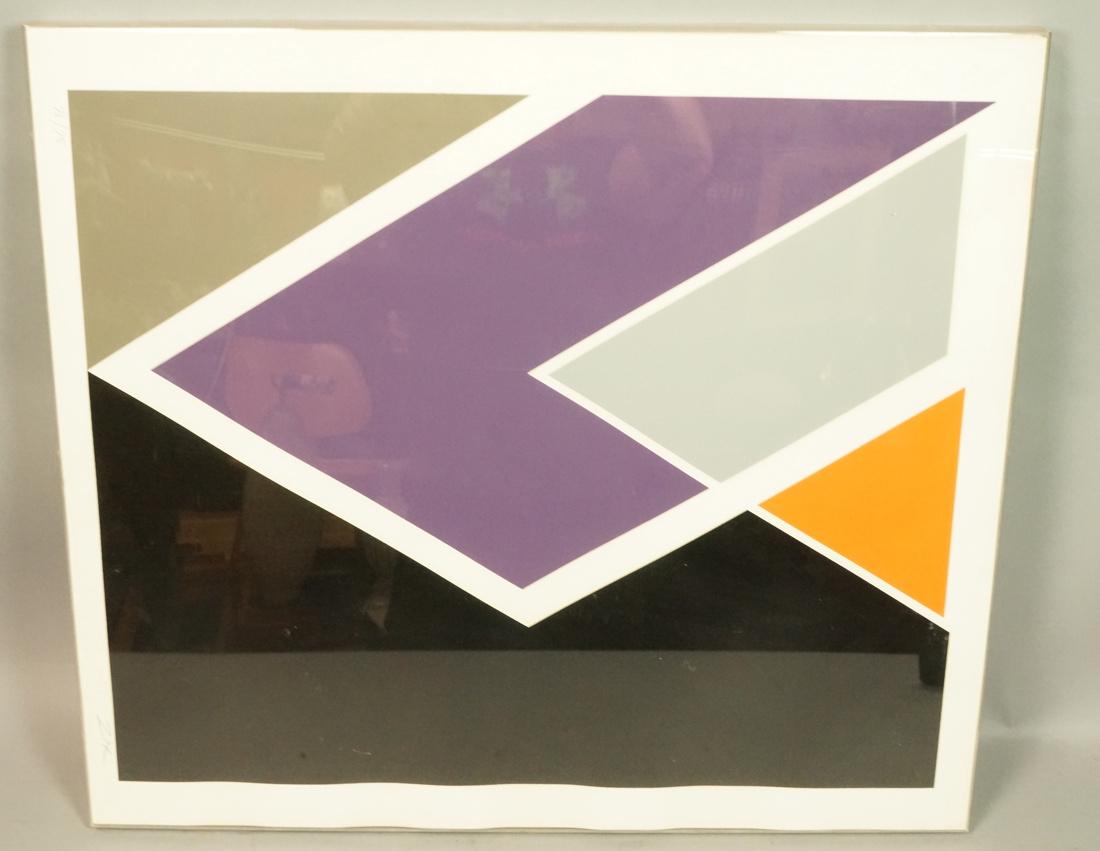 LARRY ZOX Graphic Print. Angular Bold Color Block: LARRY ZOX Graphic Print. Angular Bold Color Blocks. Signed. 73/75. -- Dimensions: H: 26 inches: W: 23 inches ---