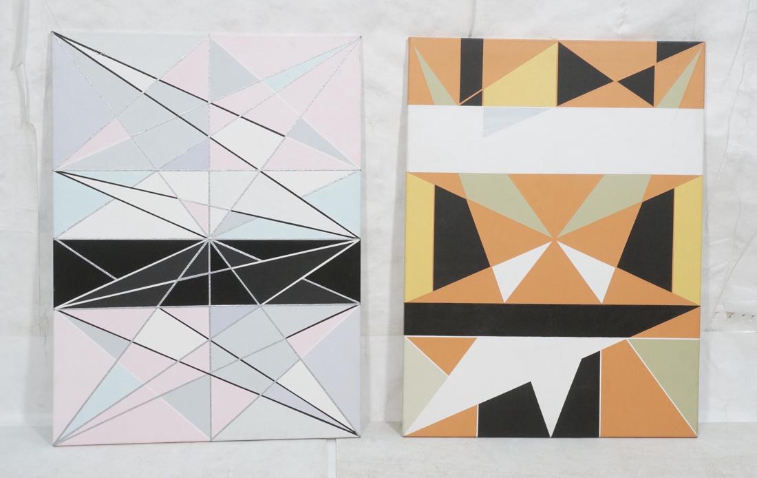 2 Geometric Oil Paintings. Ilya Bolotowsky style. (1 of 6)