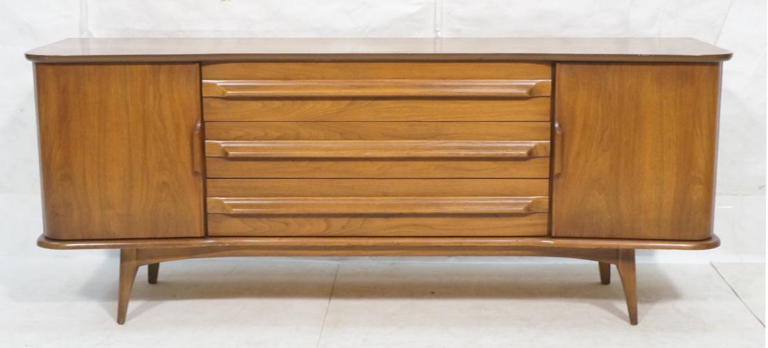 American Modern Walnut Credenza Sideboard Dresser (1 of 7)