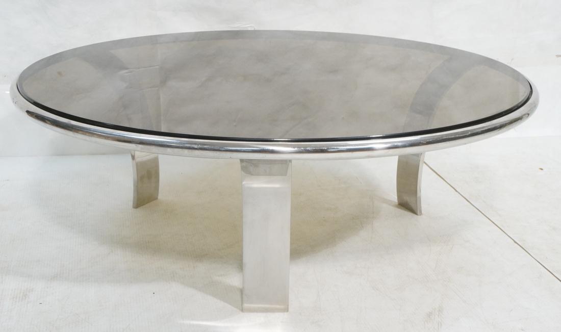 Pace style Glass & Chrome Cocktail Coffee Table. (1 of 5)