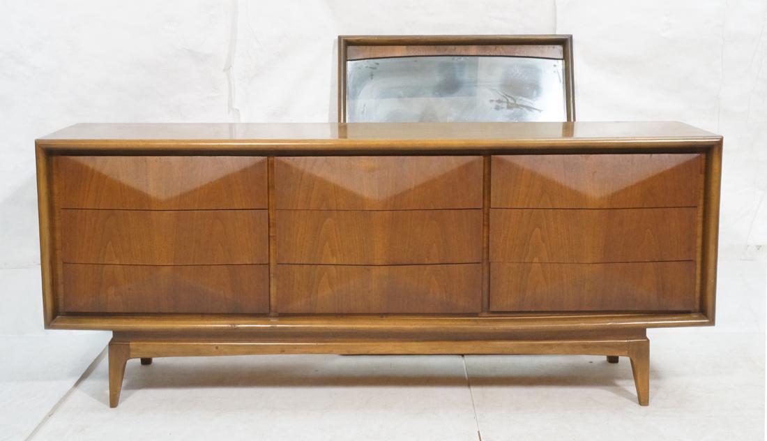 United American Modern Walnut Dresser & Mirror. L (1 of 8)
