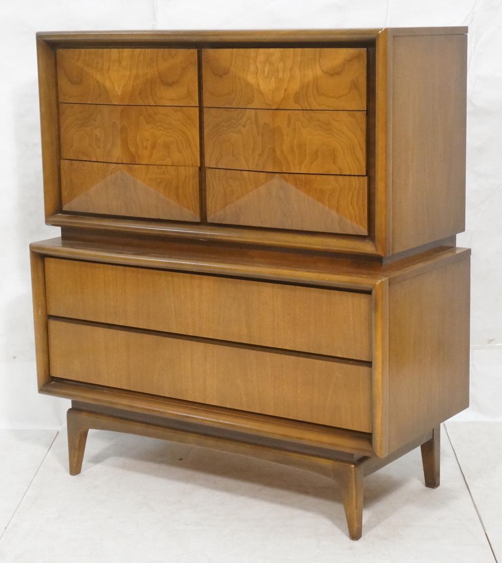 United American Modern Walnut Tall Dresser. Chest (1 of 7)