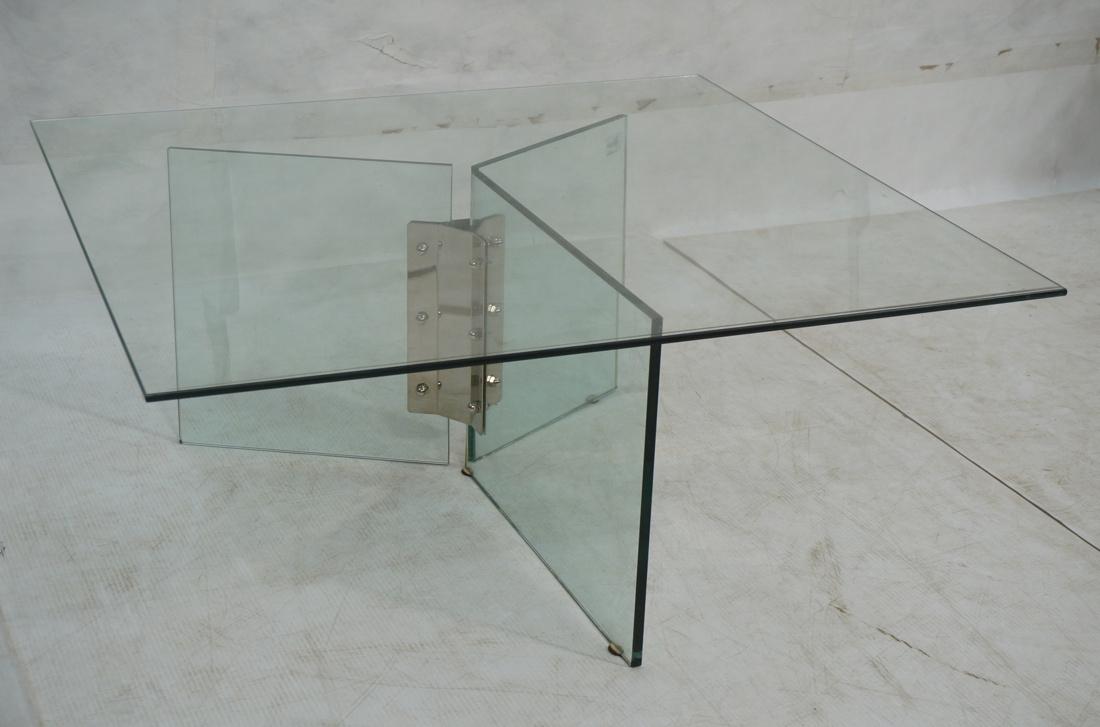 70's Modern Glass Top Square Cocktail Table. Thre Aug 08, 2017