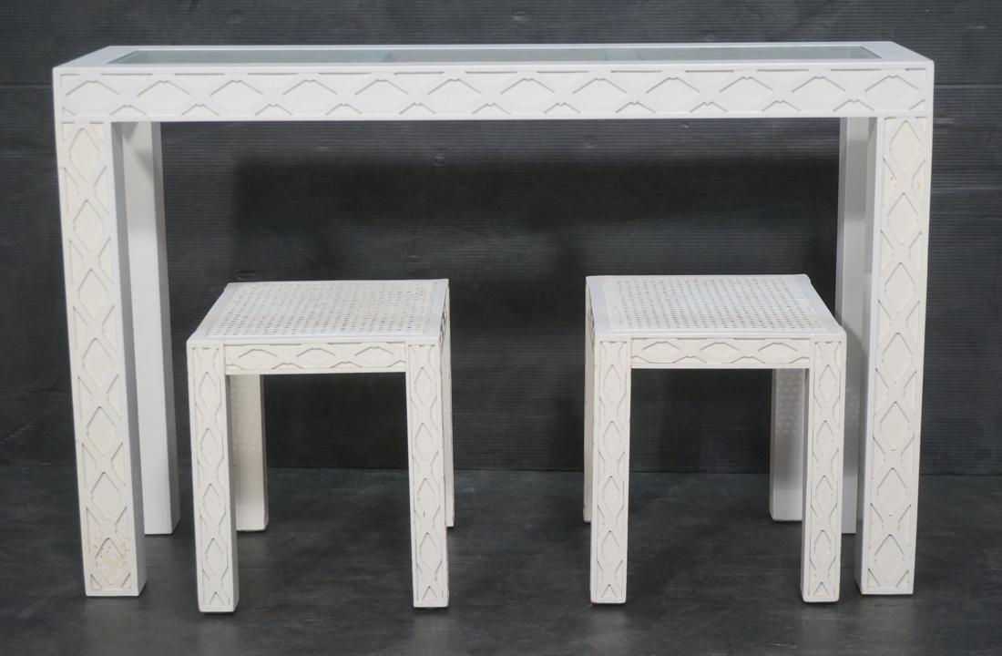 Modern White Chinese Chippendale style Hall Table (1 of 10)