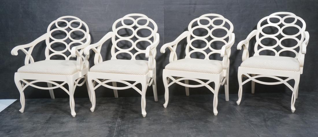 Set 4 DOROTHY DRAPER style decorator Arm Chairs. (1 of 10)