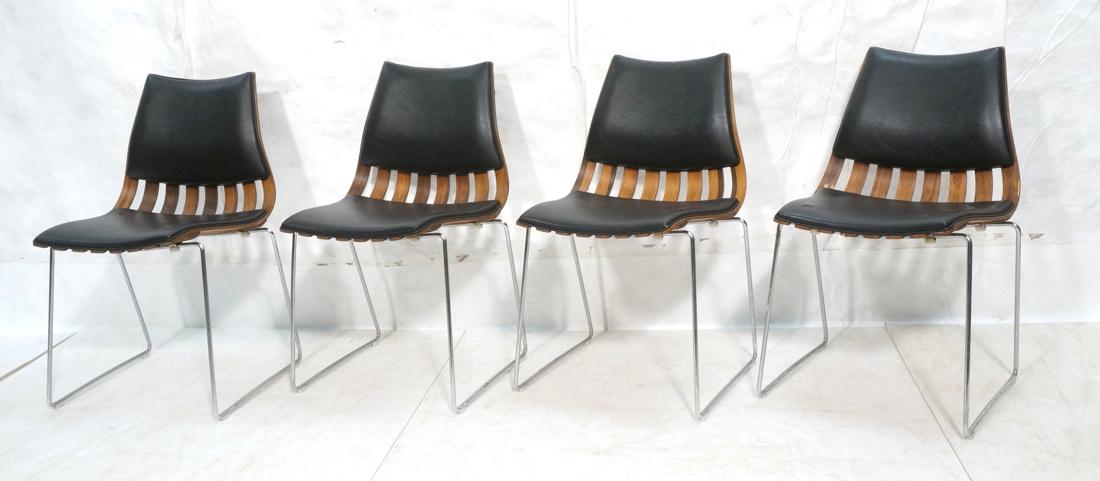 Set 4 Rosewood Slat Back HOVE MOBLER Lounge Chair (1 of 9)