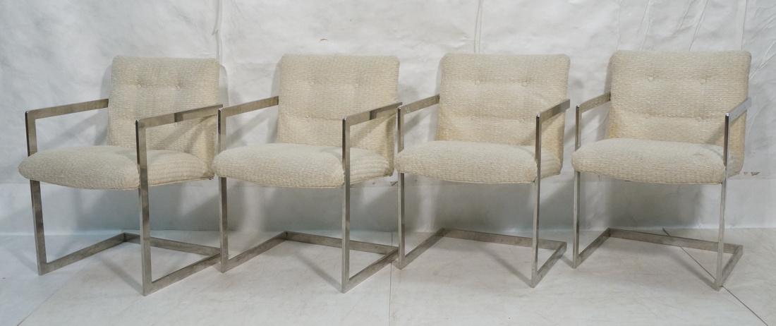 Set 4 Flat Chrome Frame Modern Lounge Chairs. Tex (1 of 10)