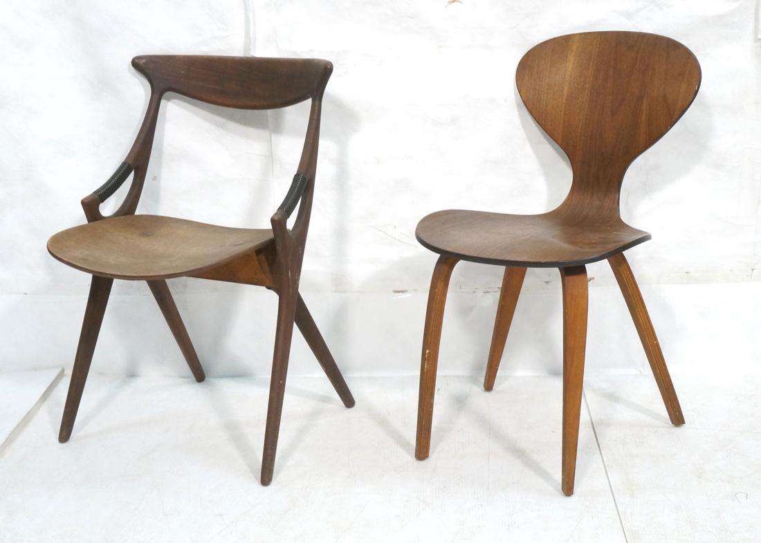 2pc Mid Century Side Chairs. 1) Side Chair with S (1 of 7)