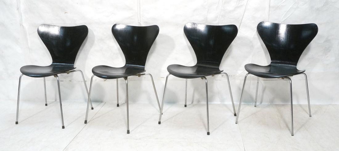 Set 4  ARNE JACOBSEN by FRITZ HANSEN Side Chairs. (1 of 10)