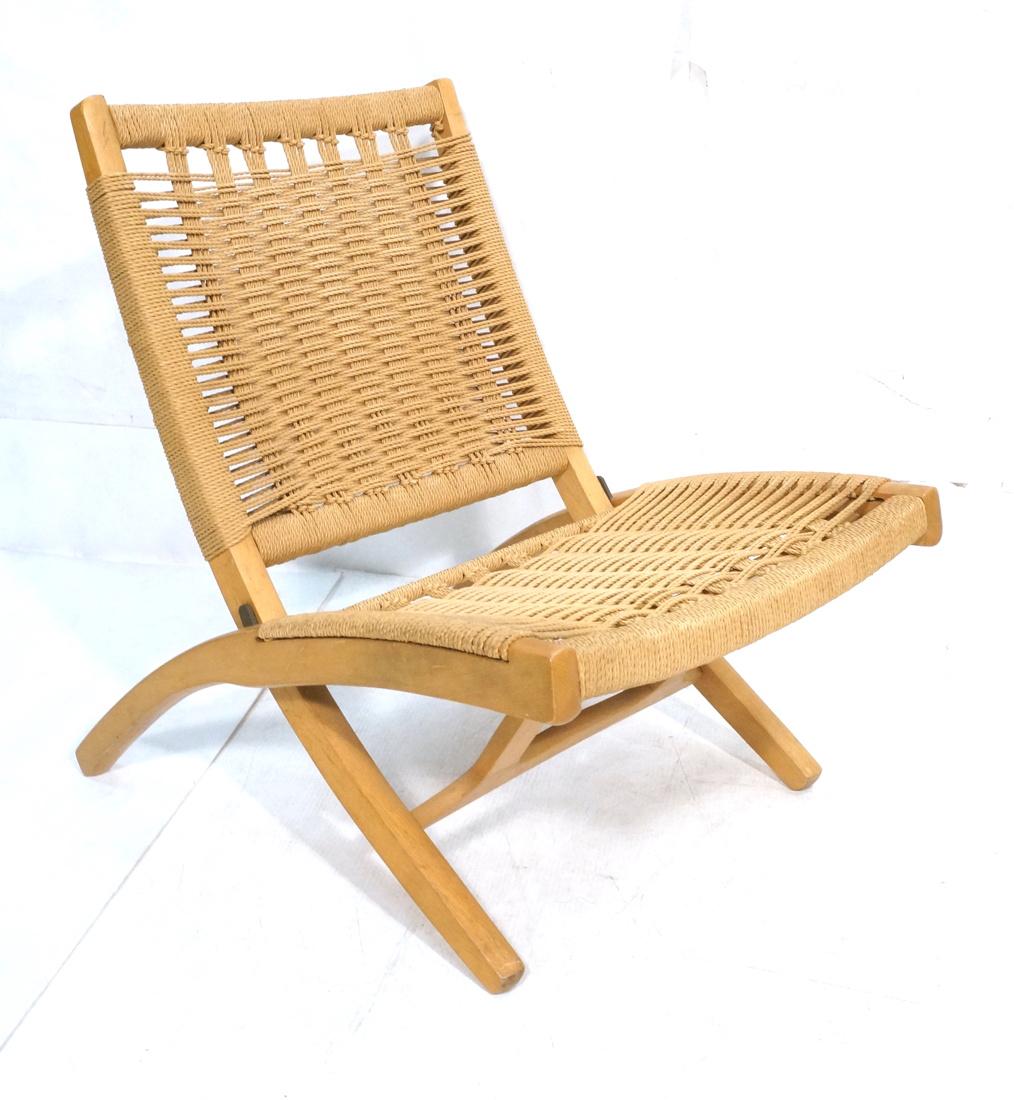 HANS WEGNER style Woven Folding Lounge Chair. Col (1 of 7)