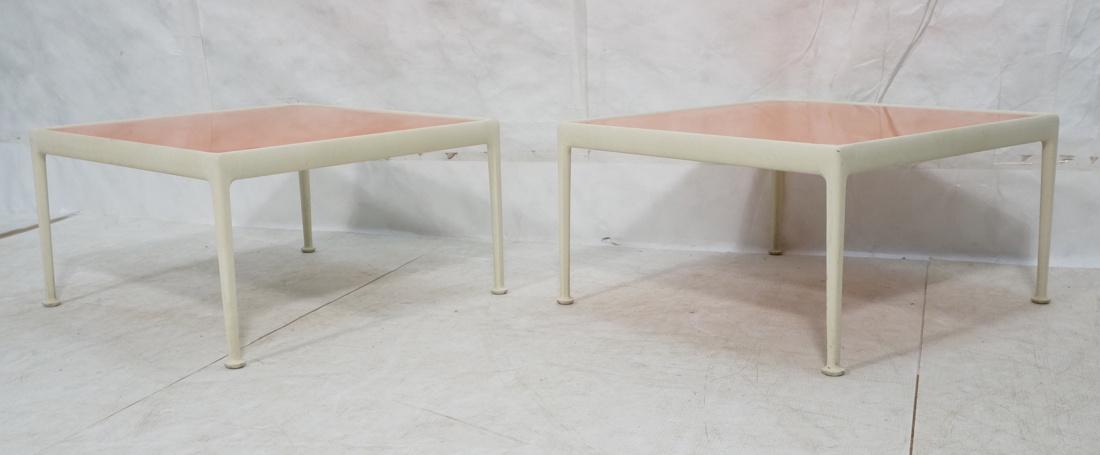 Pr RICHARD SCHULTZ Orange Enamel End Tables. Whit (1 of 9)