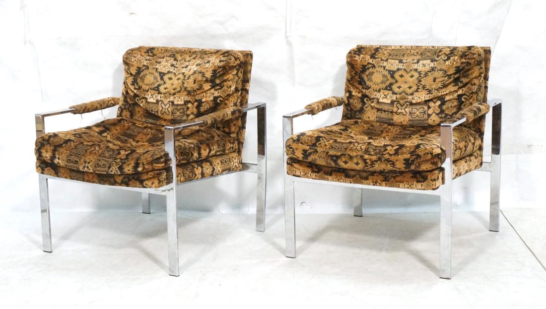 Pr MILO BAUGHMAN Chromed Steel Frame Lounge Chair (1 of 10)