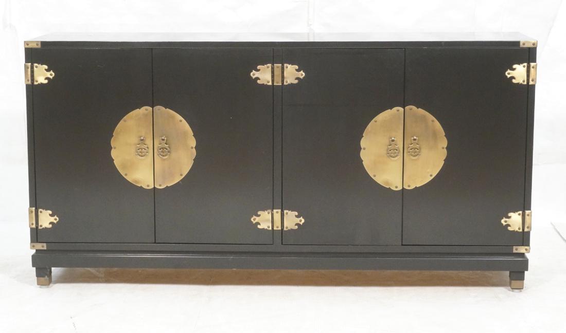 Ebonized Asian style Four Door Credenza Sideboard (1 of 10)
