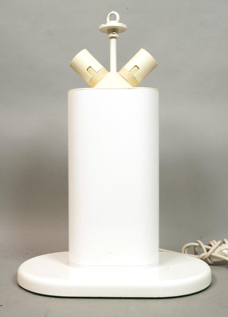 White Enamel Metal Modernist Table Lamp. Ovoid fo (1 of 6)