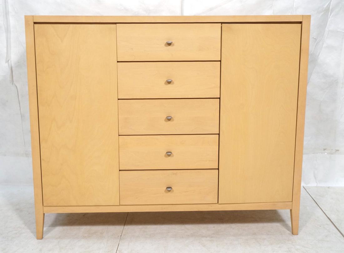 Blond Wood Two Door Modernist Wardrobe. Five cent (1 of 10)