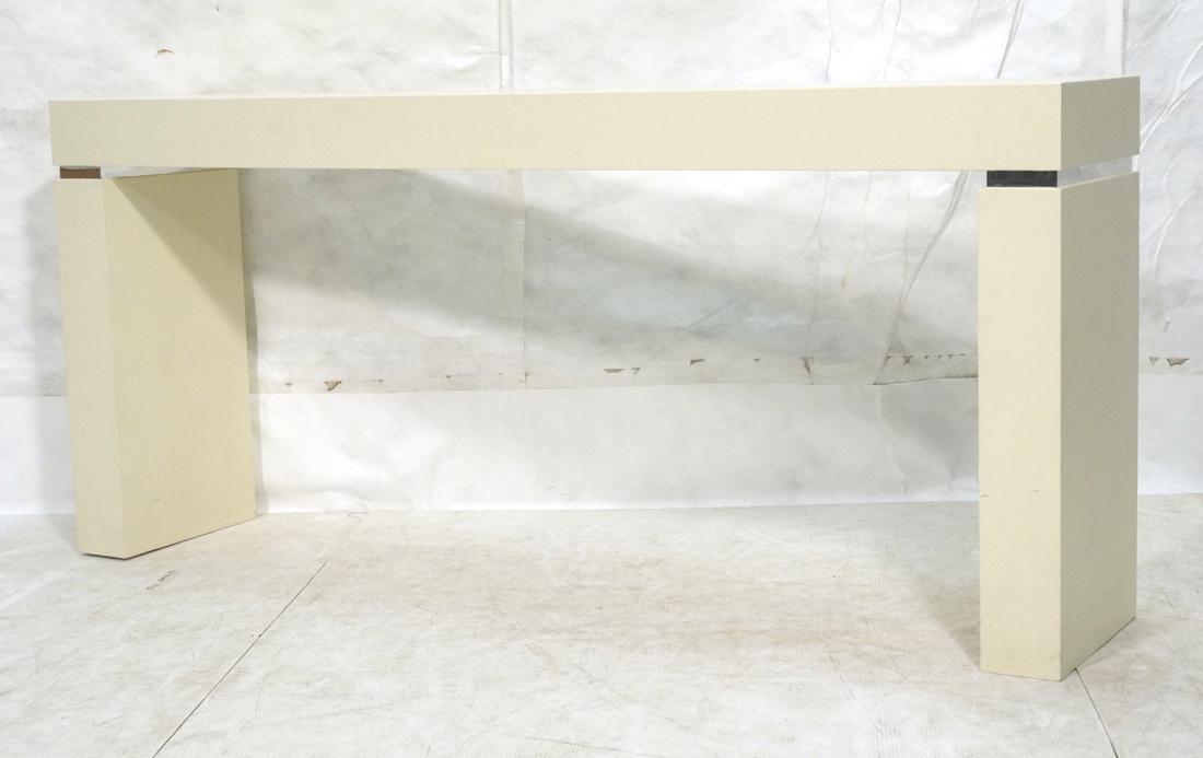 KARL SPRINGER style Cream Lacquered Burlap Finish (1 of 10)