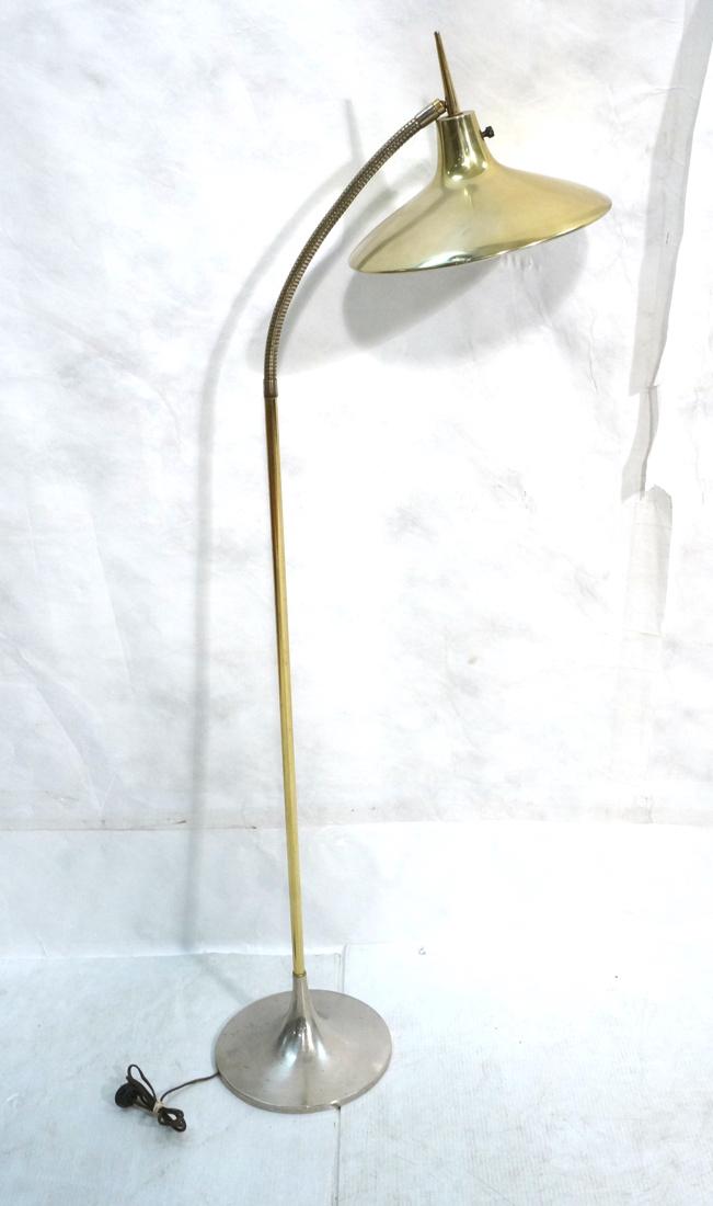 Modern Mid Century Brass Floor Lamp. Brass Saucer (1 of 6)