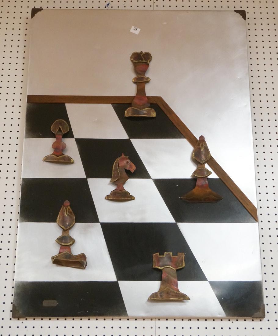 KOVACS 3D Chess Figures on Board Wall Sculpture A (1 of 7)